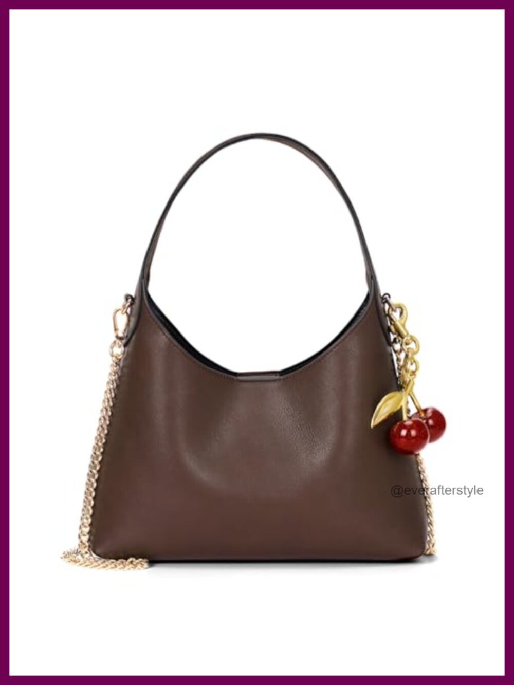 Small Hobo Bag Faux Leather Shoulder Purse with Chain Strap